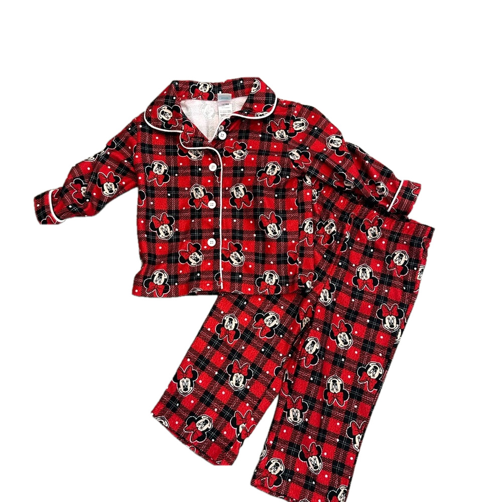 10/20$ Disney baby red plaid Minnie Mouse pyjama size 12-18 months